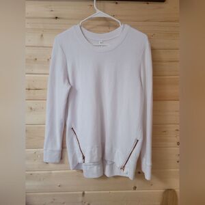 Glyder Adore Long Sleeve in White (with‎ Rose Gold Zipper), Size Medium
